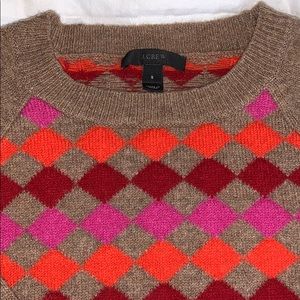 J.Crew argyle lambs wool sweater - size Small